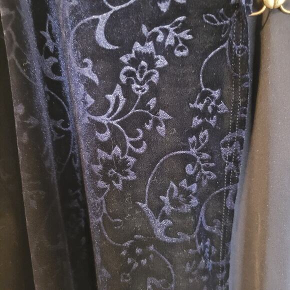 Vintage Pia Open Cardigan Womens 2XL Navy Crushed Velvet Velour Floral - Picture 4 of 6